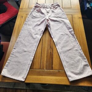H&M Wide Leg Jeans Pink Light Wash Denim High Rise, 5-Pocket, Women Size 4